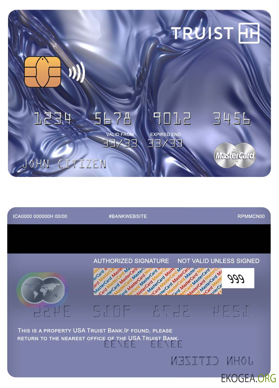 Carte Mastercard de la Truist Bank aux États Unis